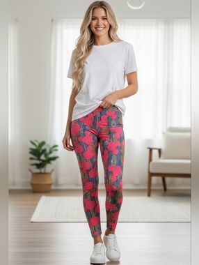 Lularoe Vibrant Disney Mickey Tribal Print Leggings